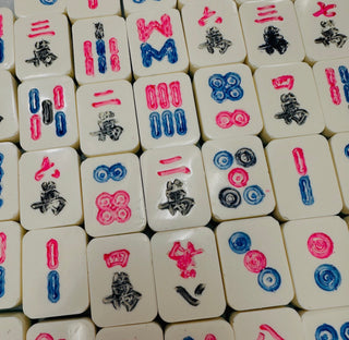 Custom colorful Mahjong tiles.